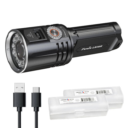 Fenix LR36R 10,000 Lumen Super Bright LED and LEP Flashlight with 1377 Yards Long Throw, USB-C Rechargeable and 2X Lumentac Organizers for Search and Rescue