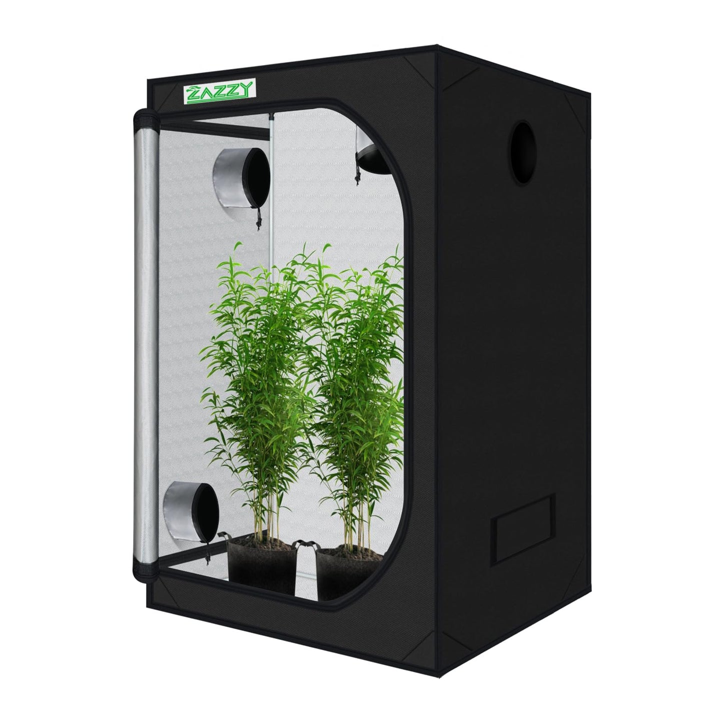 zazzy Grow Tent 60"x60"x78" Hydroponic Grow Tents Heavy Duty Dark Room Grow Reflective Mylar Grow Tent with Window & Floor Tray for Indoor Plant Growing