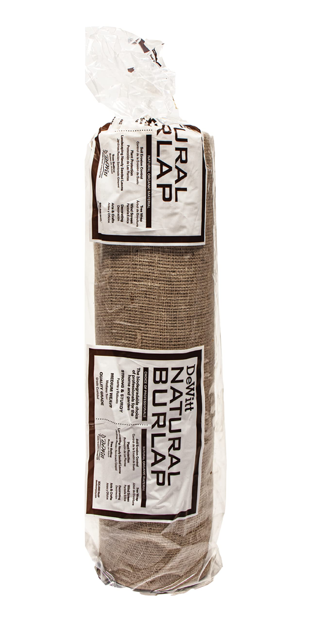 Dewitt Natural Burlap Roll 5.5 oz, 4 x 250 Feet – Medium-Weave Jute Fabric for Soil Covering, Plant Protection, Tree Wraps, Erosion Control, Wind Screens, and Crafts