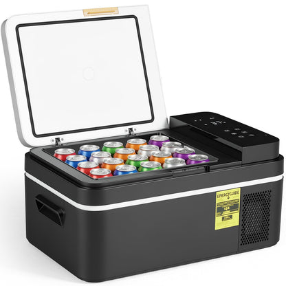 OLIXIS Portable Car Refrigerator, 21QT Single-Zone Electric Cooler for Vehicles, -4℉-68℉ Freezer Smart Control via Bluetooth with Car Battery Protection, Child Lock, 12/24V DC & 100-240V AC Powered