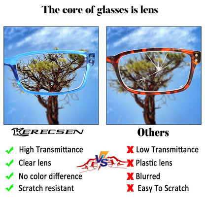 Kerecsen 6-Pack Reading Glasses Blue Light Blocking,Spring Hinge Readers for Men Women,Computer Eyeglasses (6 Black, 1.5, multiplier_x)