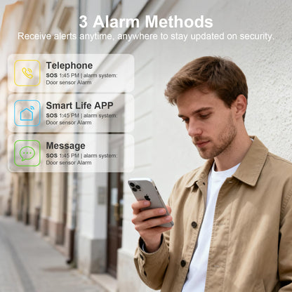 Wireless Alarm System for Home Security,4.3in Touch Screen 24PcsWiFi+GSM/4G Door/Window Home Security System,APP Control,SOSButton,Remotes,Compatible with Alexa,Real-Time Alert & App Control