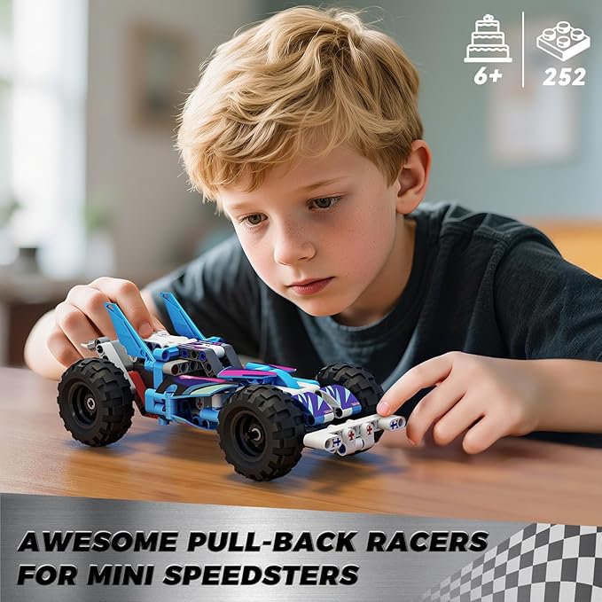Technic 9 in 1 Pull-Back Car Building Set - Off-Road Race Vehicle Models for Boys and Girls STEM Engineering Toy for Kids Ages 8 and Up | Ideal Gift for Birthdays