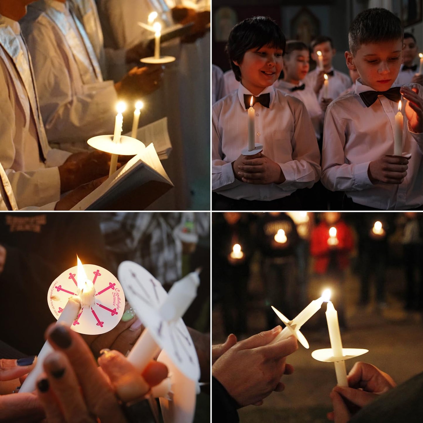 150 Packs Unscented White No Smoke ChurchCandles with Drip Protectors for Devotionalcandlelight Vigil Service.