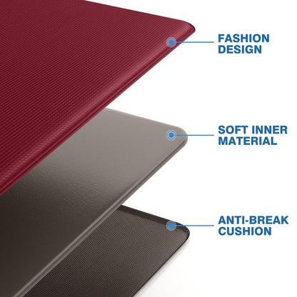 StepRite Kitchen Mats, 2PCS Kitchen Rugs, Cushioned Anti Fatigue Kitchen Mats for Floor, Non-Slip Standing Desk Mat, Waterproof Kitchen Rug Set for Kitchen, Floor, Office, 17.3"x30"+17.3"x70", Red