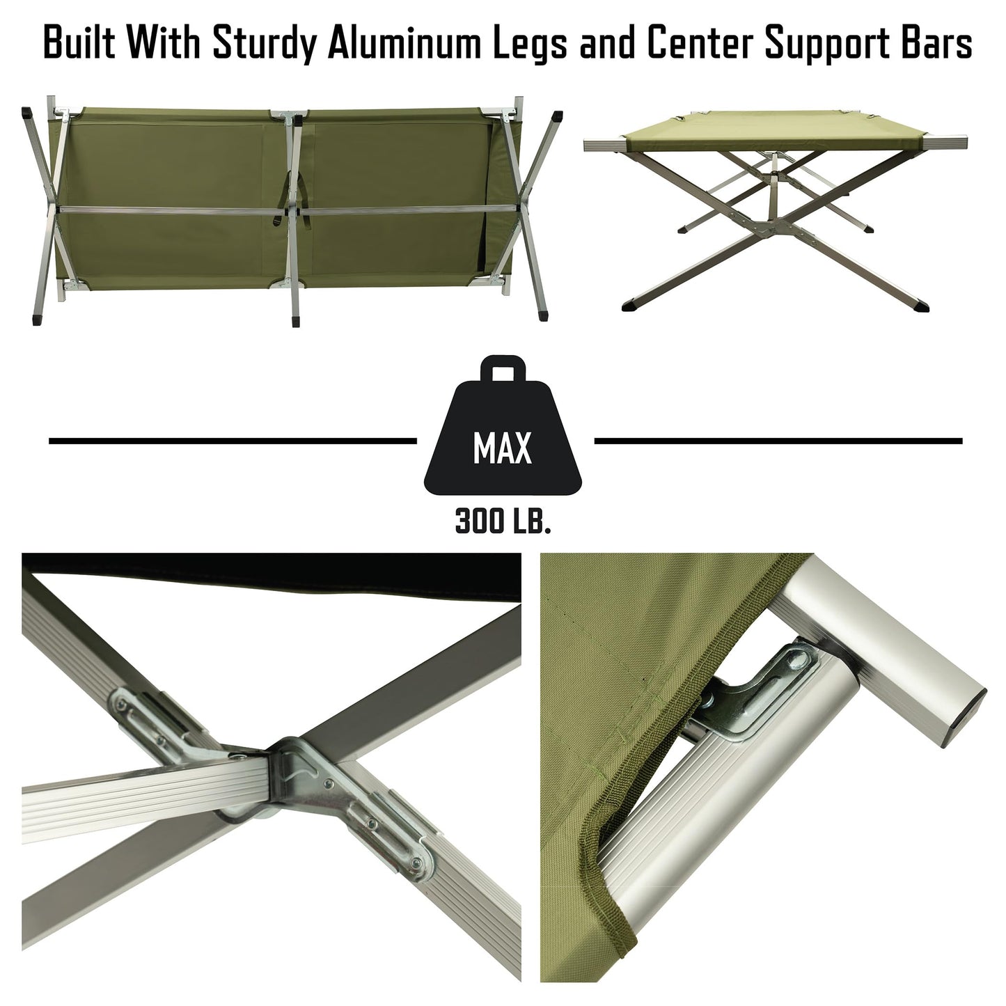 Rothco Oversized Folding Cot - Portable Bed Frame with Carry Bag for Camping & Travel