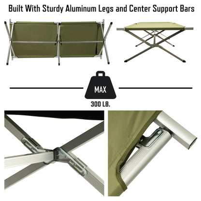 Rothco Oversized Folding Cot - Portable Bed Frame with Carry Bag for Camping & Travel