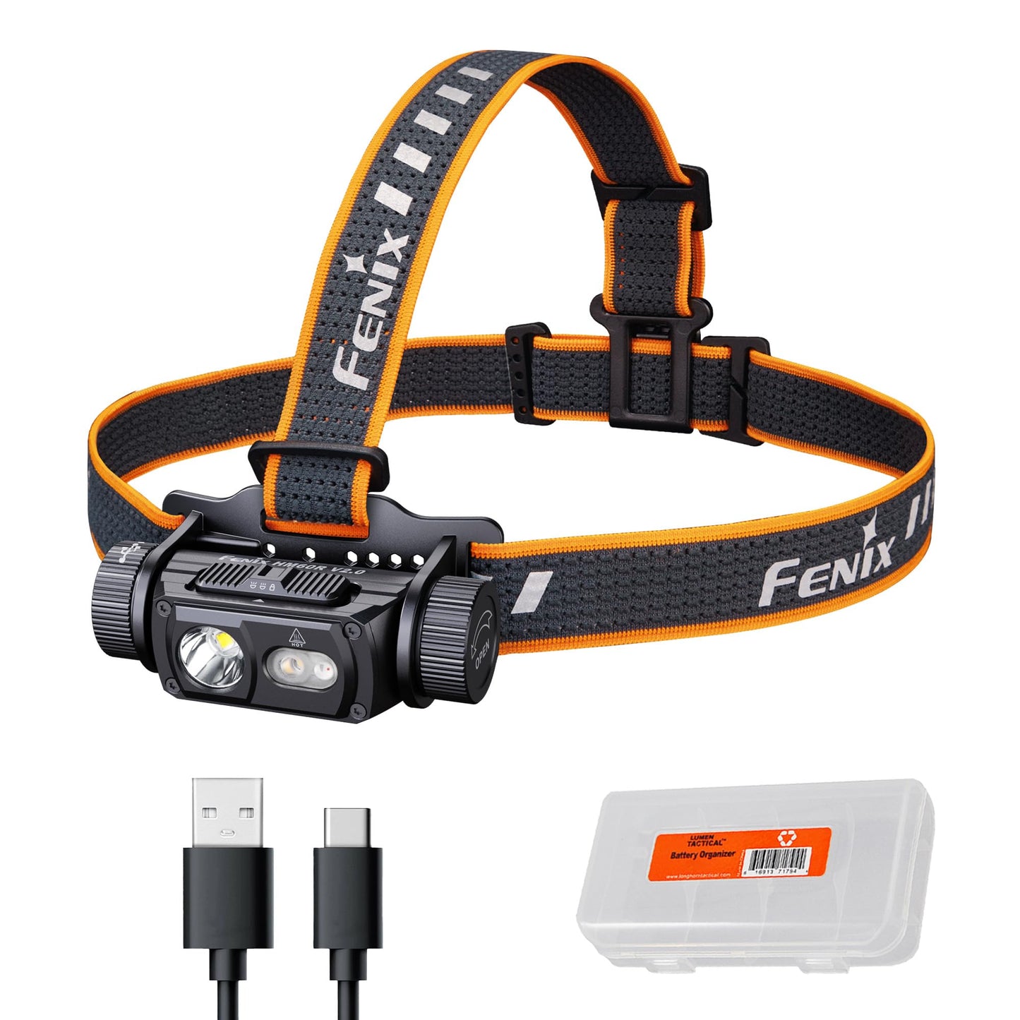 Fenix HM60R V2.0 1600 Lumens Rechargeable Headlamp, USB-C Fast Charging, Spotlight & Floodlight with Red Light, Lightweight Waterproof LED Head Lamp for Camping, Hiking, Caving, Work