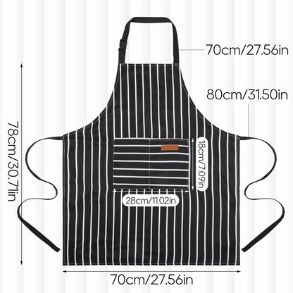 XLSXEXCL Kitchen Cooking Aprons Double Sided Adjustable Bib Chef Apron with 2 Pockets for Women Men Gardening Cooking Art Painting