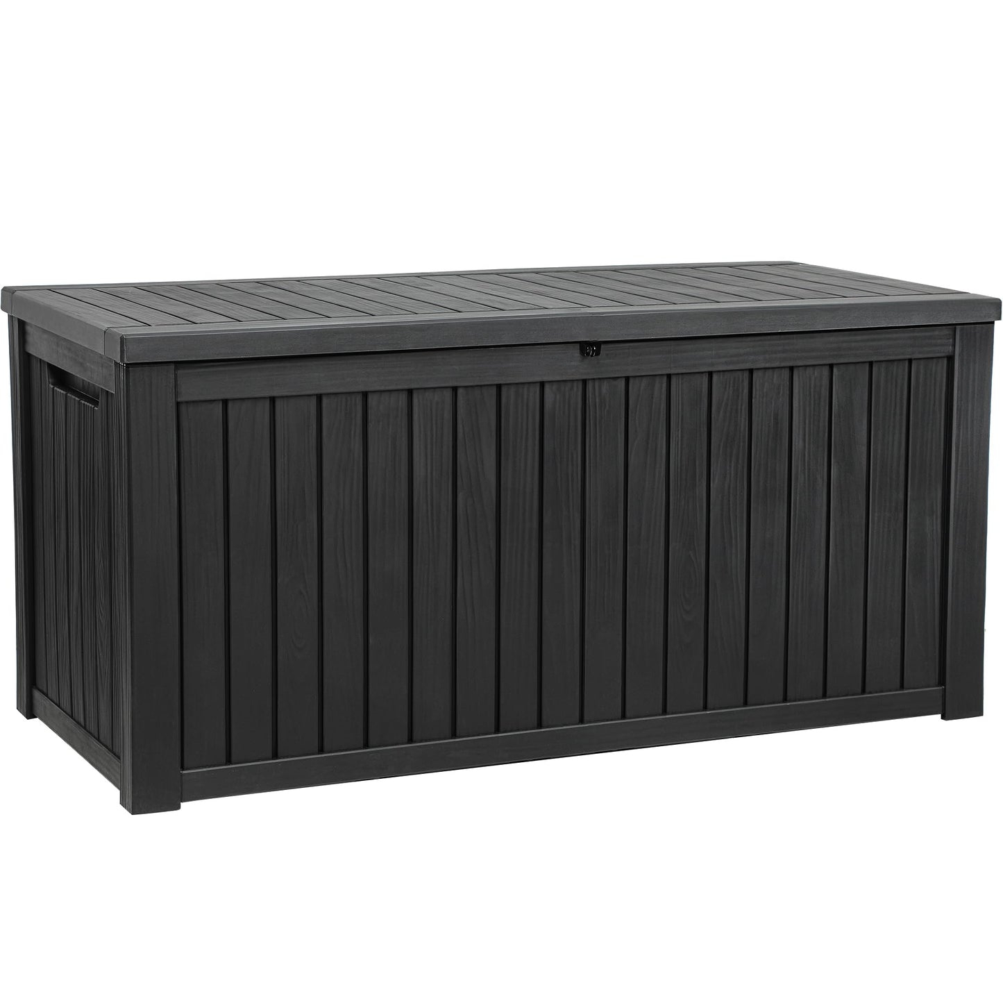 YITAHOME 220 Gallon Large Outdoor Storage XL Deck Box w/Divider for Patio Furniture,Outdoor Cushions, Garden Tools, Sports Equipment and Pool Supplies, Waterproof, Resin, Lockable, Black