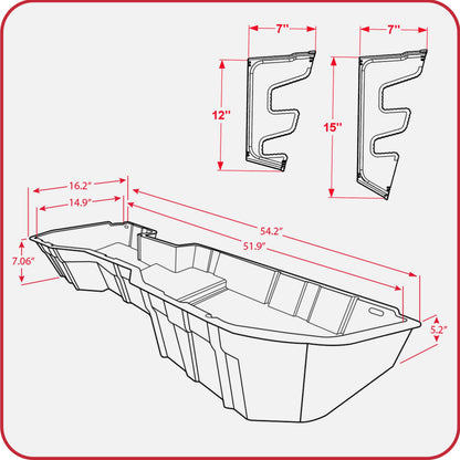 MaxMate Underseat Storage Box Compatible with 2014-2018 Chevy Silverado GMC Sierra 1500; 2015-2019 2500 3500HD Crew Cab, Rear Under Seat Extra Cargo Store Organizer | CB5C2238MX