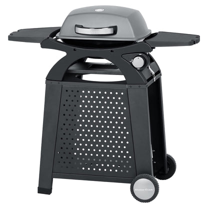 MASTER COOK Liquid Propane Grill BBQ Propane 2 in 1 Portable Tabletop Gas Grill Camping Barbecue Outdoor Cooking Grill with Cart, Black 18.7 x 14-inch 11,500 BTU