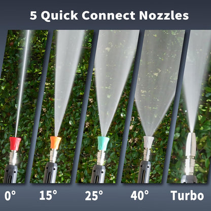 Yoking Pressure Washer - 150 Bar Power Washer for Cars & Patios | 12L/min, Quiet 60dB, 7 Nozzles