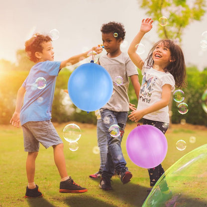 RUBFAC Punch Balloons, Birthday Balloons Party Favors For Kids, 36Pcs Thickened Heavy Duty Neon Punching Bouncy Ball for Party Goodie Bag Stuffers Exciting Outdoor Play Supply