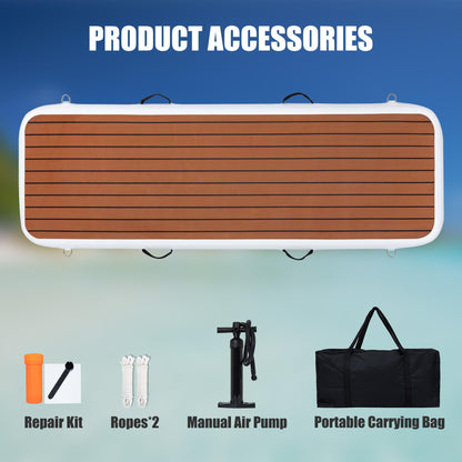 LOSKIA Inflatable Gangway for Yachts & Boats, Extra Width and Durable Dock Gangway with Non-Slip Surface, Portable and Space-Saving Floating Platform Connecting the Yachts and the Docks