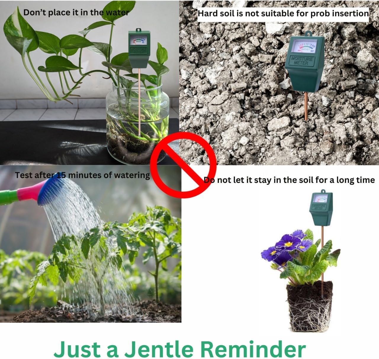 Moisture Meter - Skiennix Plant Soil Moisture Sensor for Indoor & Outdoor Use | No Battery Needed