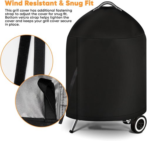 iCOVER Grill Cover - Heavy Duty Waterproof Protection for 22 Inch Weber Charcoal Kettle Grills