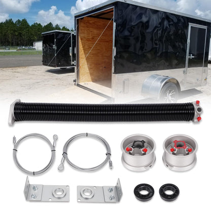 Kozlira TSAP660 Ramp Door Spring Kit for 6' Wide Cargo Trailer - 60 lb Torsion Spring Repair Assembly with Cables and Drums - Replacement Rear Ramp Door Assist System for Cargo Enclosed Trailers