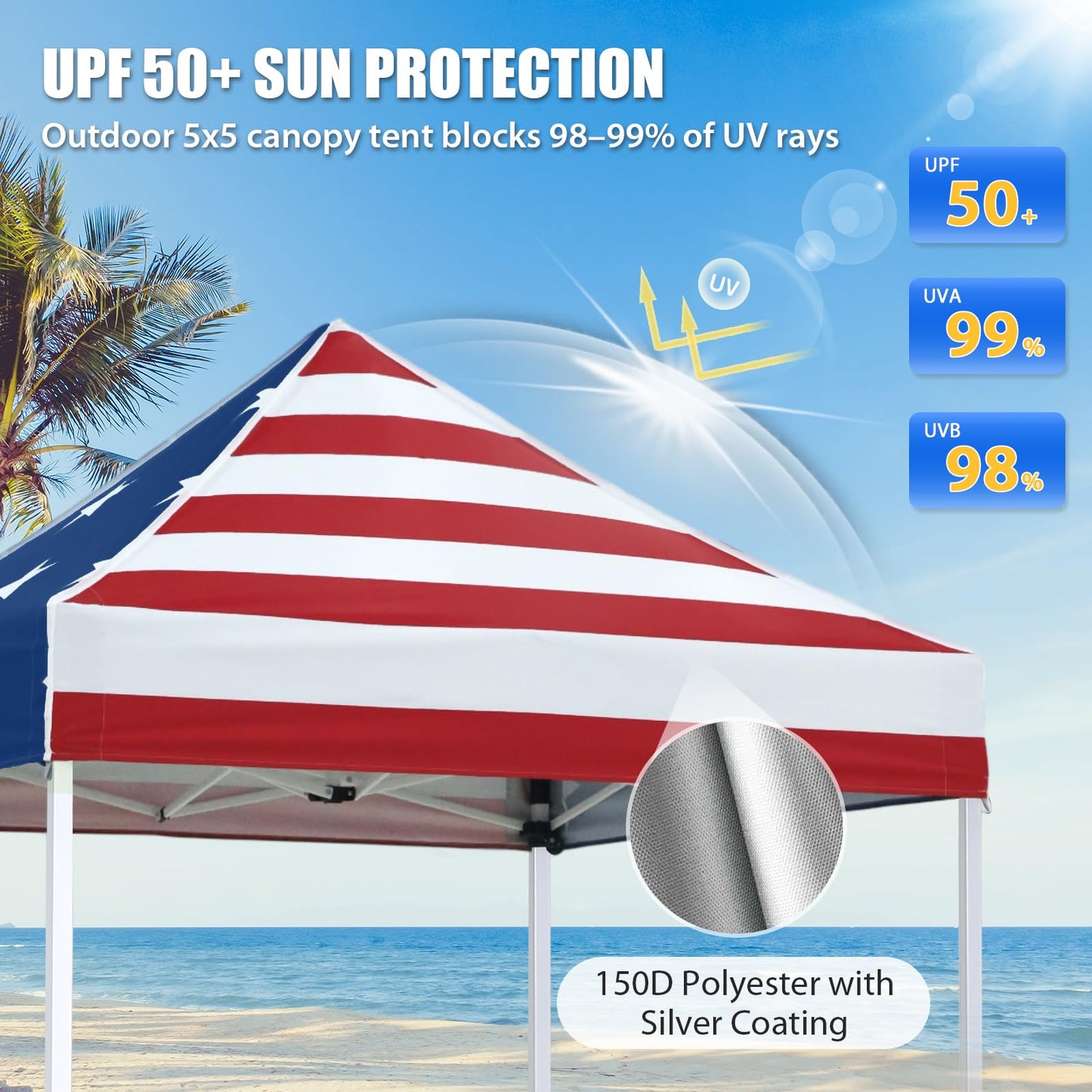 EAGLE PEAK 5x5 Pop Up Canopy and Folding Camping Table