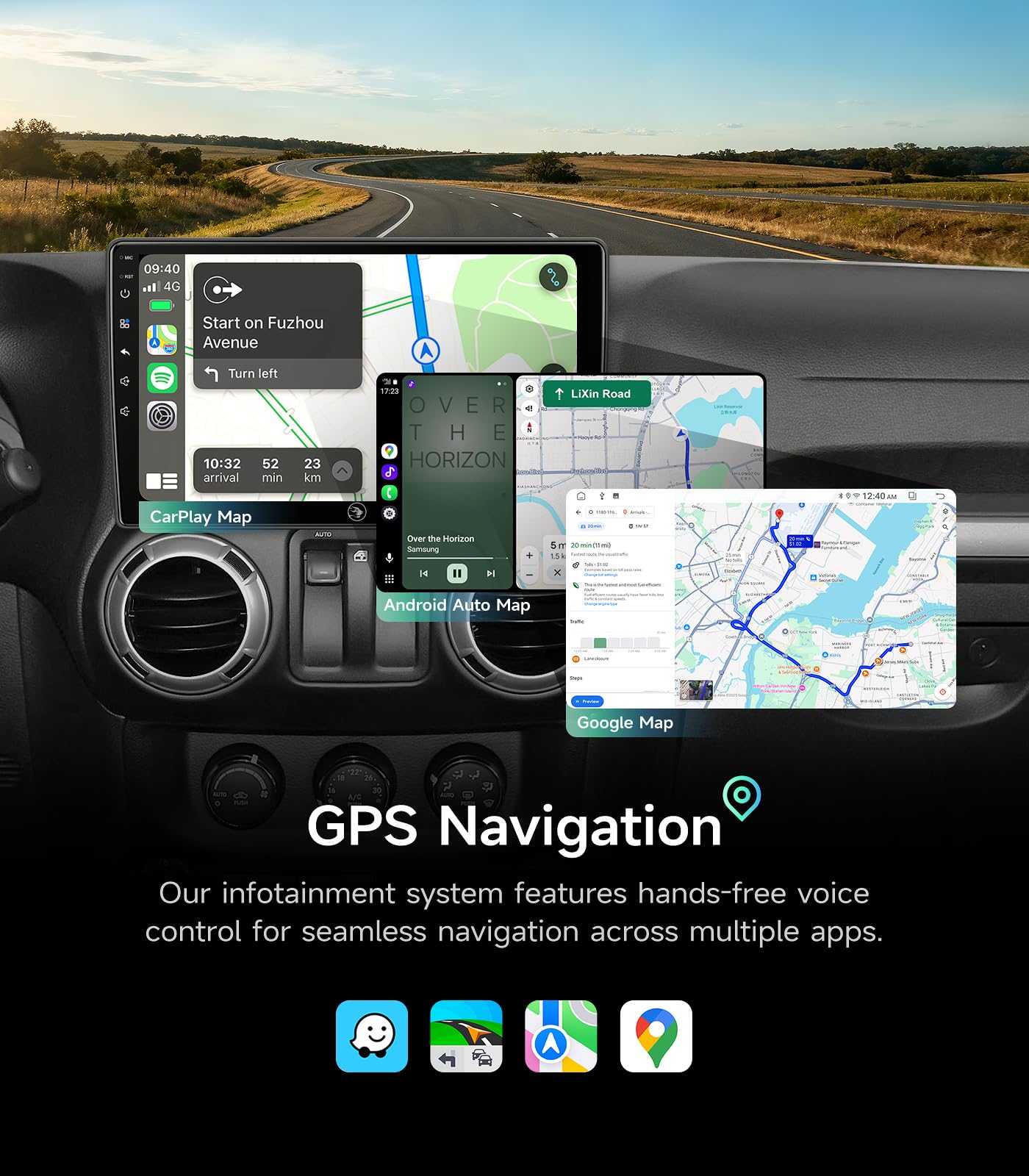 Car Radio Stereo Upgrade for Jeep Wrangler JK Compass Grand Cherokee Dodge Ram with Wireless CarPlay/Android Auto/10.2'' TouchScreen/Android13/GPS Navigation/Backup Camera (New-HC-Jeep 2+32G)