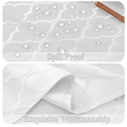 Larponder Tablecloth Rectangle, Jacquard, 60" x 102", White