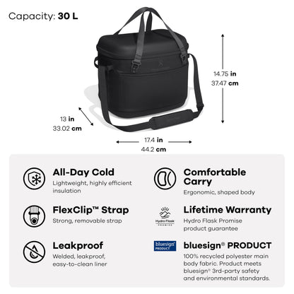 Hydro Flask Carryout Cooler - Insulated Portable Soft Cooler - 30 L Capacity in Shale Gray