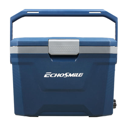 EchoSmile 20 Quart Insulated Cooler, Outdoor Portable Hard Cooler Ice Chest Box w/ 2 Cup Holders, Drain Plug, Bottle Opener, 3-Day Ice Retention for Camping, Beach, and Picnic,Navy