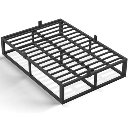 Bilily 14 Inch Full Bed Frame with Sturdy Steel Slat Support,Heavy Duty Metal Platform Full Size Mattress Foundation,No Box Spring Needed,Easy Assembly,Noise Free,Black