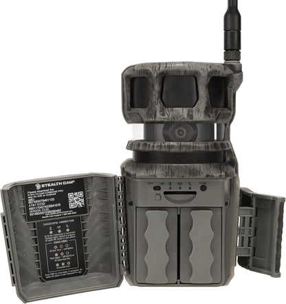 Stealth Cam Revolver Pro 2.0 – 360° Cellular Trail Camera with Auto-Scan, No-Glow IR Flash, 0.4s Trigger Speed, HD Video, Verizon/AT&T Compatible Includes Solar Panel & Cloth (1PK)