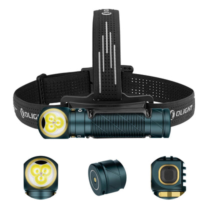 OLIGHT Perun 3 Rechargeable Headlamp Flashlight, 3000 Lumens LED Headlight with Red Light, Waterproof Head Lamp with Headband for Outdoor Camping, Hiking, Working (Dream Blue)