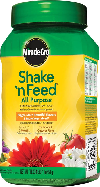Miracle-Gro Shake 'n Feed Plant Food - All Purpose Continuous Release Fertilizer, 1 lb