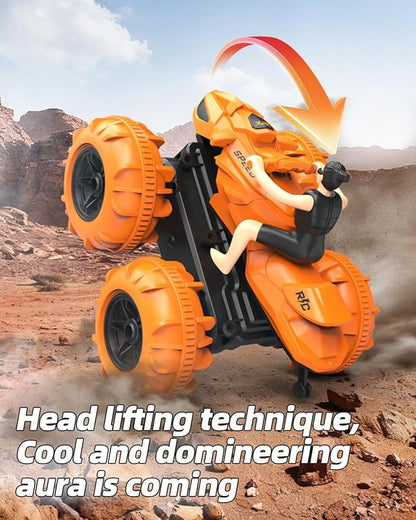 LM15-D Amphibious Remote Control Car 2.4 GHz Waterproof RC Car All Terrain Off Road Car Toys(Orange)
