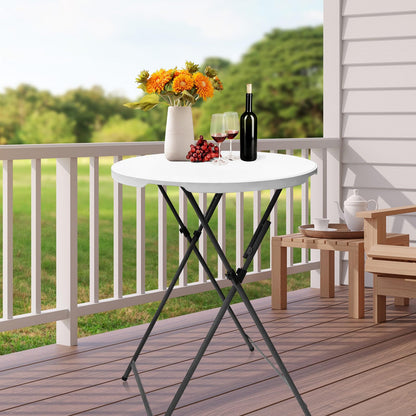 HEPINGONHE Folding 2-Pack 32in Bar Table Round Foldable Cocktail Table for Indoor and Outdoor Use Compact Design Portable Ideal for Parties Events Dining and Gatherings