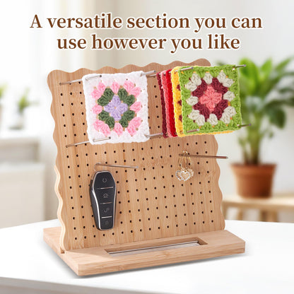 Canhakela Granny Square Blocking Board for Crochet Projects - 9.25" Wooden Crochet Blocking Board with 20 Stainless Steel Steel Pegs - Essential Knitting & Crochet Supplies for Precise Shaping and Blocking Mats Replacement