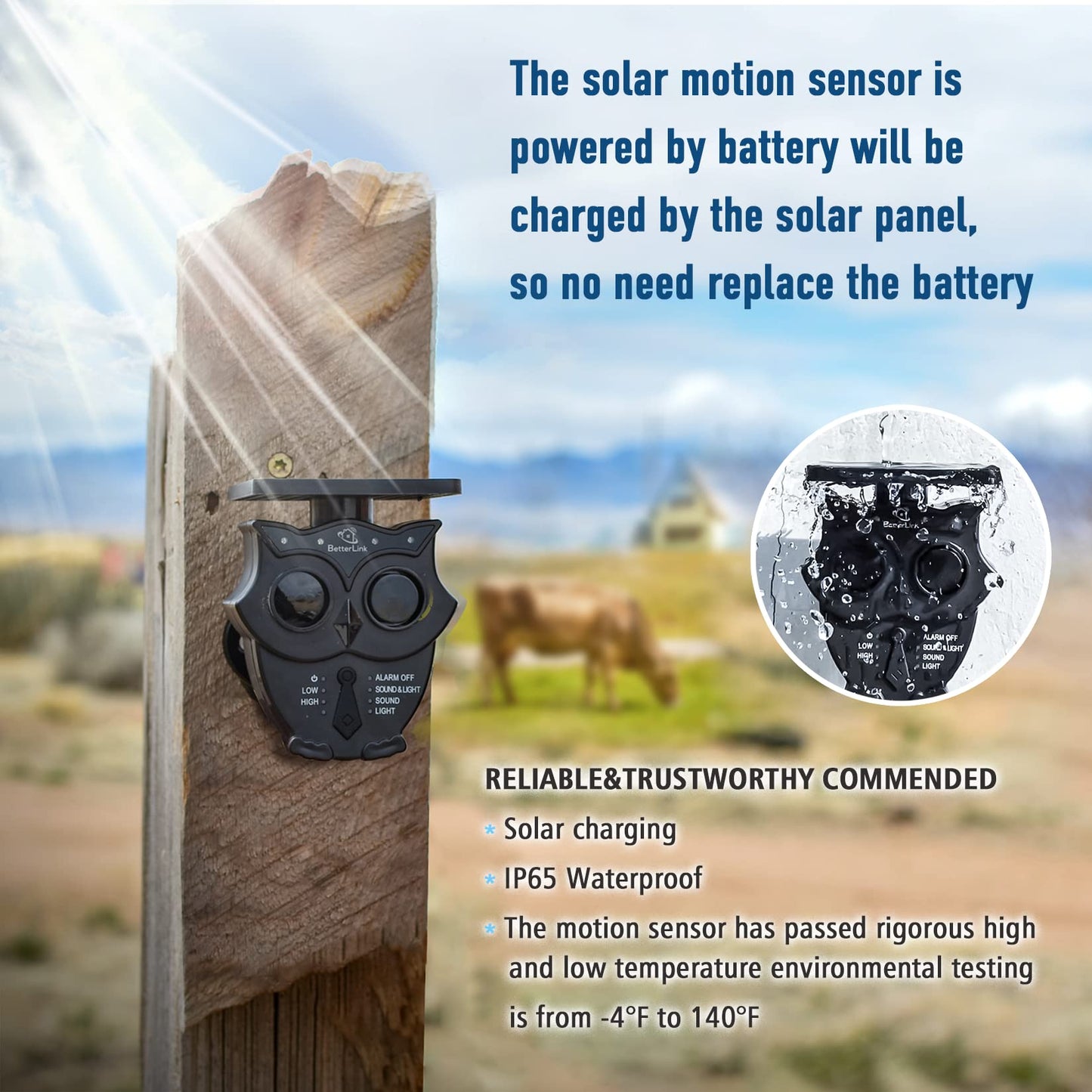 1/2 Mile Long Range Solar Wireless Driveway Alarm System IP65 Weatherproof Outdoor Motion Detectors&Sensor 120dB Siren Sound Light Security Alert System Monitor&Protect Outdoor/Indoor Property(1R4S)