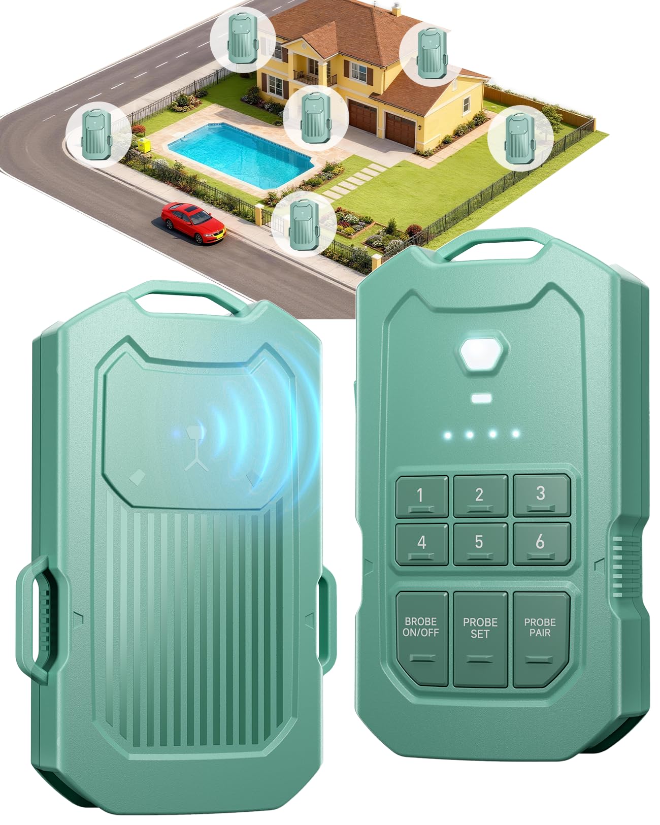 LETWESAF Accurate Radar Perimeter Alarm, 24GHz mmWave Radar Motion Sensor & Detector,1/2 Mile Wireless Range, Rechargeable Weatherproof Outdoor Security System for Home Property Yard Driveway Camping