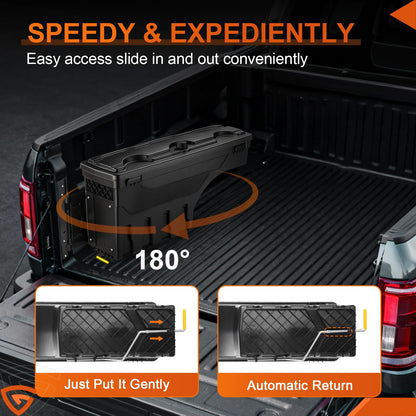 GEARLAST Truck Bed Storage Box With Password Lock For For 2019-2023 Chevy/GMC Silverado/Sierra 1500,Drivers Side,30L, Black Toolboxes