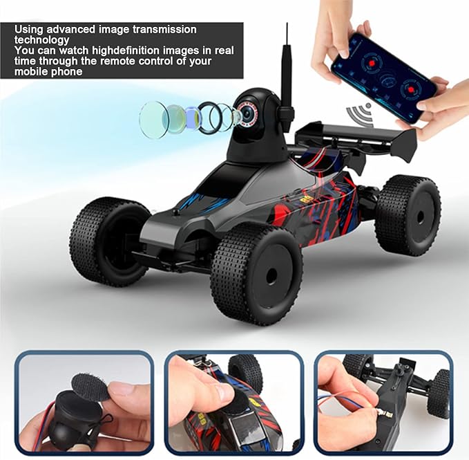SUNGOOYUE 720P HD Adjustable Angle WiFi Camera for RC Car Picnics Hiking Traveling RC Remote Control Car Camera for F3 F4 1:24 RC Car