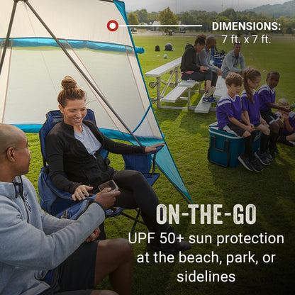 Coleman Portable 7x7ft Backpack Sun Shelter, Lightweight Shade Canopy with Easy Setup & Backpack Carry Bag, Great for Beach, Park, Sidelines, Backyard, Camping, & More