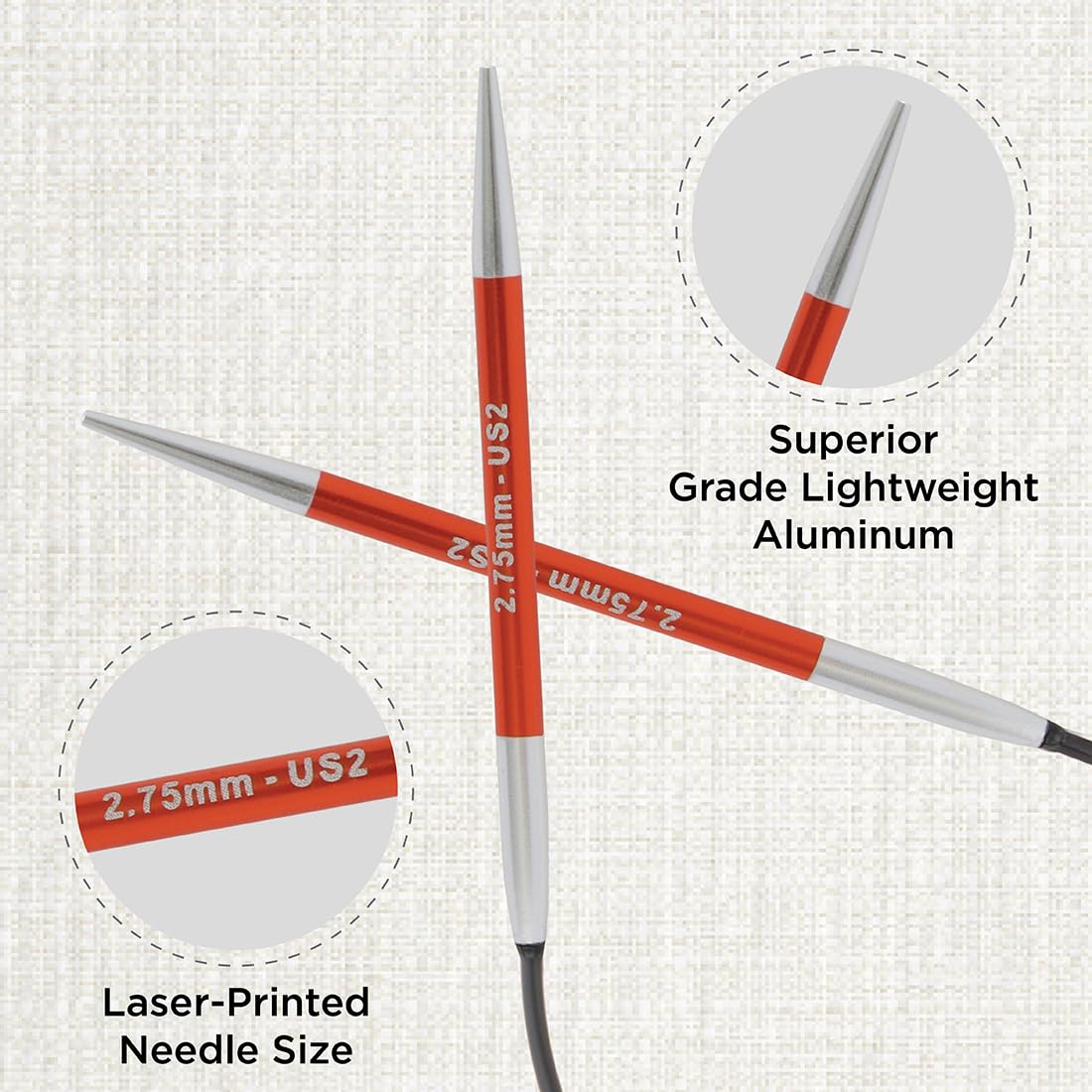 KnitPro Zing Fixed Circular Needles 9" (22.5cm) | US Size 2 (2.75mm)