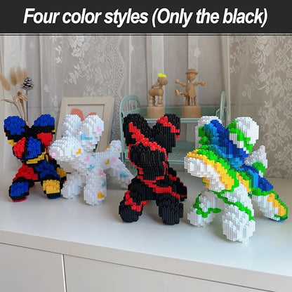 Micro Dog Building Blocks Balloon Dog Toy Compatible with Lego Dachshund Pet Building Toy 4000PCS (4 Sets) 3x6x7.5″‌ 3D Animal Decoration Model STEM Birthday Gift for Adults and Kids Age 8+