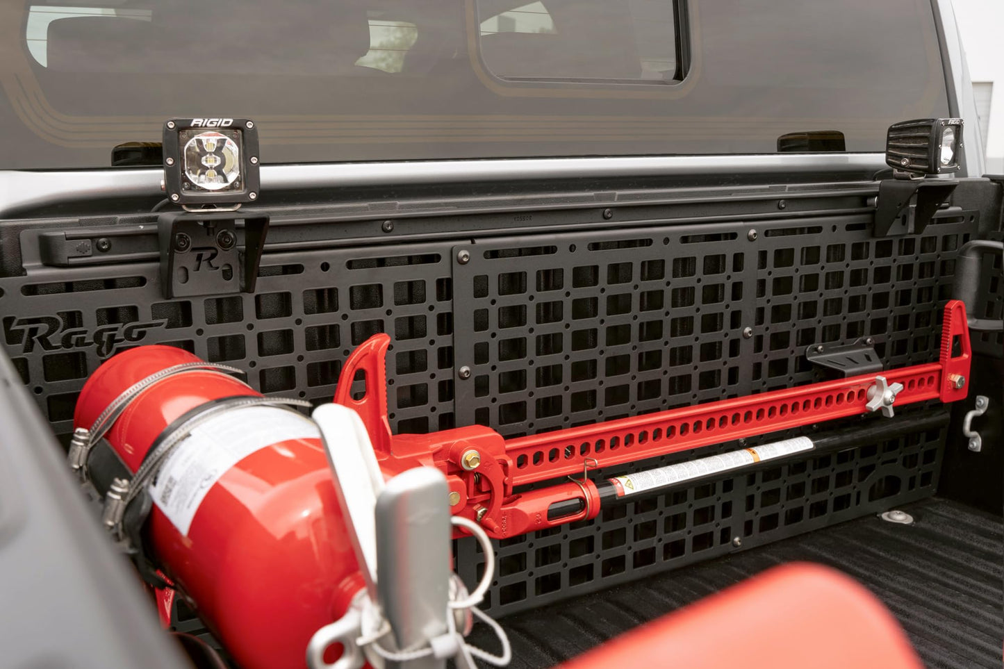 Rago Fabrication Universal Recovery Gear Bundle | RotopaX Molle Panel Mount & Hi-Lift Jack Mount Pair | Fits Rago, ADD Offroad & DV8 Molle Panels | Black