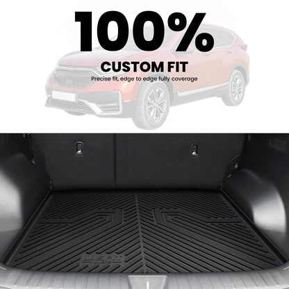 LASFIT Cargo Mat for Honda CR-V 2017-2022 (Tray in Lower Position), Custom Fit Trunk Mat, Raised Edge All Weather Protection, Kid & Pet Friendly, Easy Clean for Family Use, Black (Not for Hybrid)