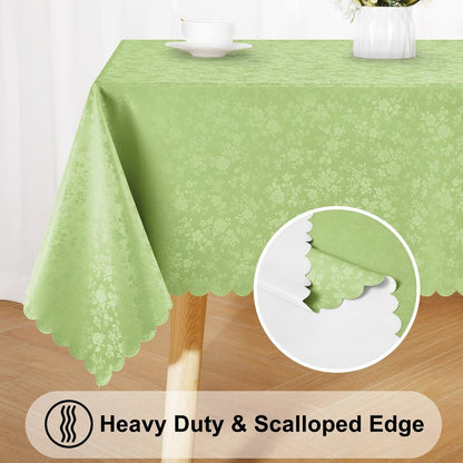 Smiry Rectangle Table Cloth, Waterproof Heavy Duty Vinyl Tablecloths, Wipeable Washable Table Cover for Kitchen and Dining Room (Sage Green, 60" X 84")