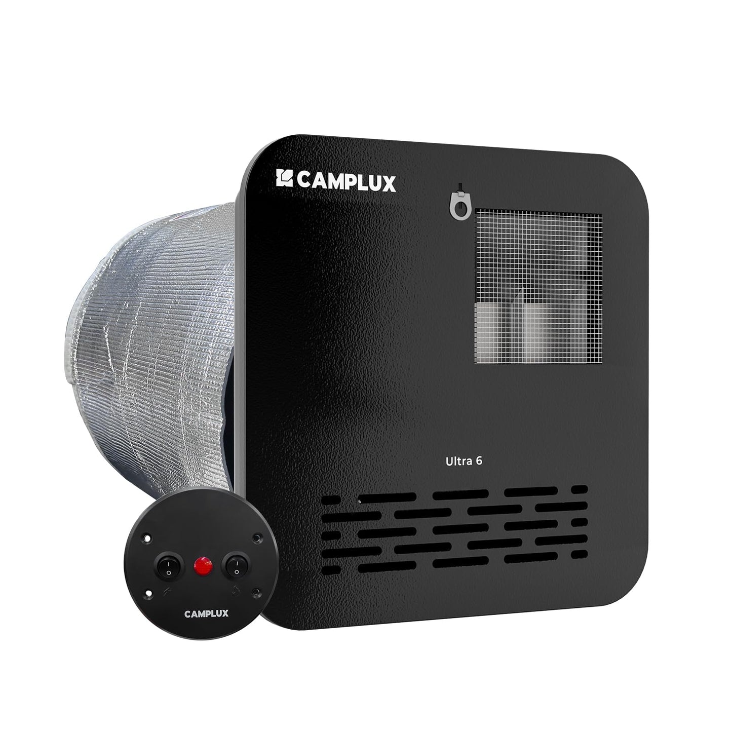 CAMPLUX 6 Gallon RV Water Heater, Gas/Electric/Hybrid, 12,000 BTU, 1440W, Porcelain-Lined Tank with Anode Rod, DSI Ignition, Compatible with Suburban & Dometic, Black