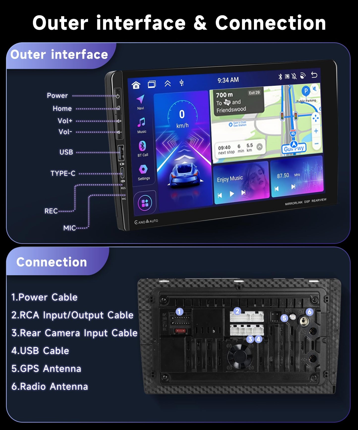 8Core 4G+64G Car Stereo for Ford Expedition 2007-2014 Automatic A/C Radio with 9inch 1280X720P Touchscreen,Wireless Carplay Android Auto,5.0 Bluetooth DSP 46EQ,59UI RDS/FM Radio Backup Camera