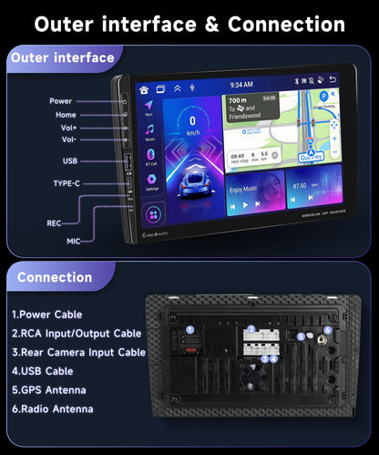 8Core 4G+64G Car Stereo for Ford Expedition 2007-2014 Automatic A/C Radio with 9inch 1280X720P Touchscreen,Wireless Carplay Android Auto,5.0 Bluetooth DSP 46EQ,59UI RDS/FM Radio Backup Camera