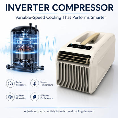 GOUKA Portable Ac 6100 BTU Cooling Camping Air Conditioner App Control No Drainage Required tent Ac Units for Rooms Bedroom Outdoor Camping Rvs (6100, BTUs, 1 set Milk white)