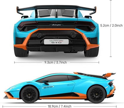 RASTAR by Lamborghini Huracan STO RC Car 1:24 Scale Remote Control Toy Car R/C Model Vehicle for Kids Black RC - Blue