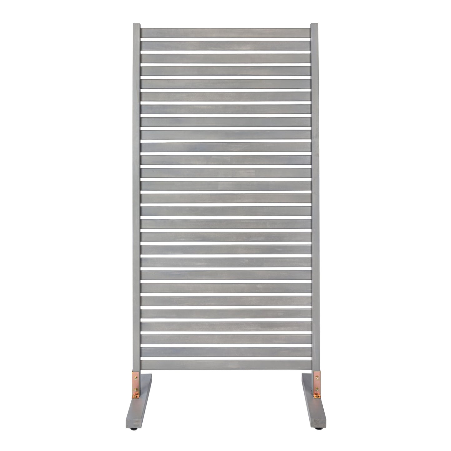 JONATHAN Y Solana Solid Acacia Wood Slat Outdoor Privacy Screen, 36" x 74" Freestanding Single Panel Room Divider, Weather-Resistant Wood Fence for Patio, Garden or Balcony, Gray Wash DVR2000B